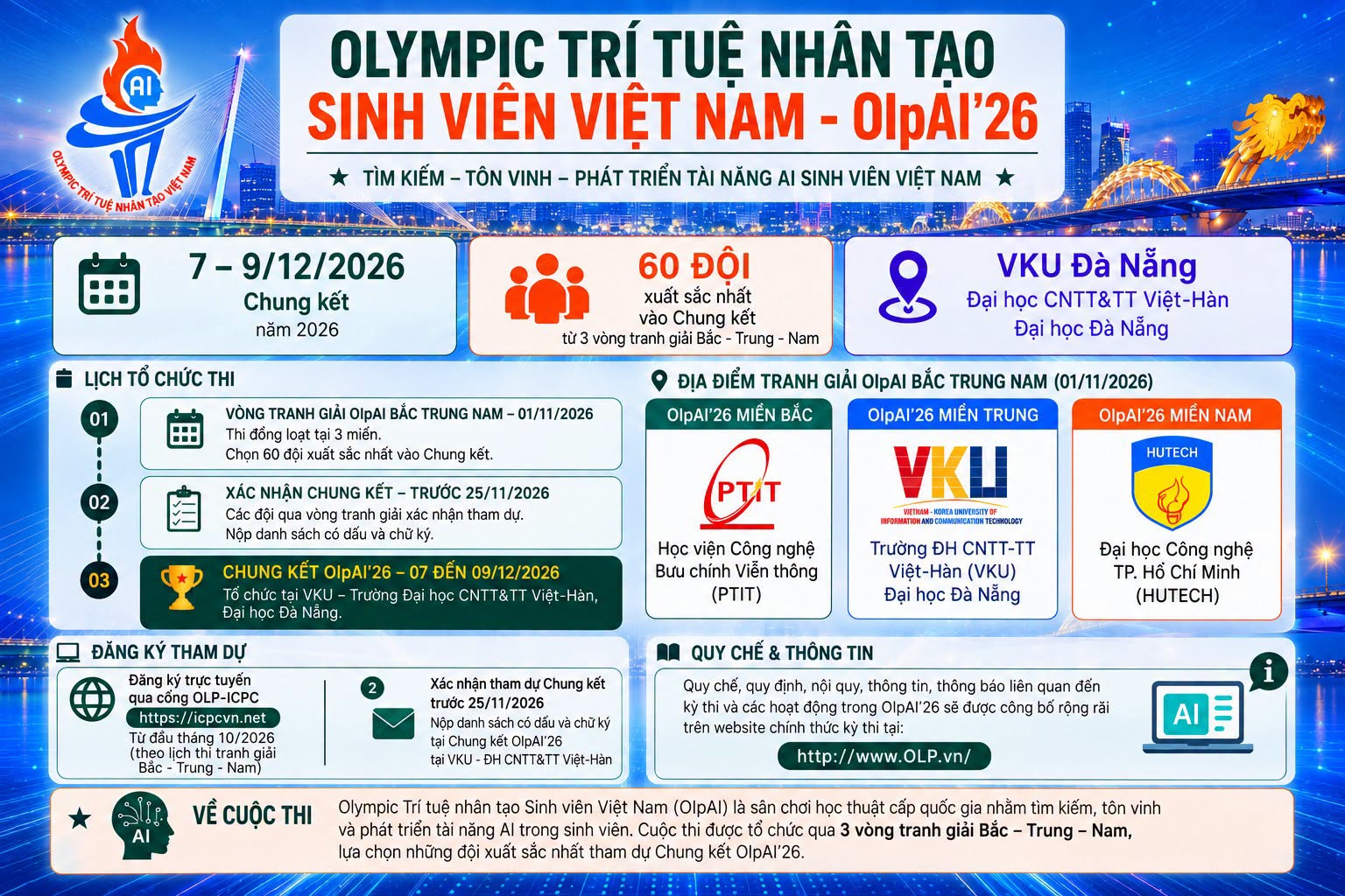 OLYMPIC TRÍ TUỆ NHÂN TẠO SINH VIÊN VIỆT NAM 2026 CHÍNH THỨC CÔNG BỐ LỊCH TRÌNH